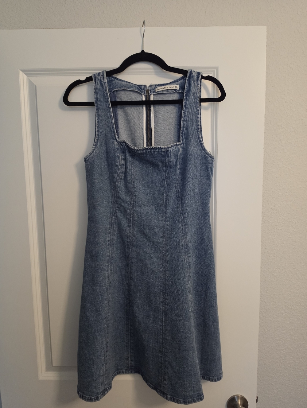 The A&F Mila Squareneck Denim Mini Dress